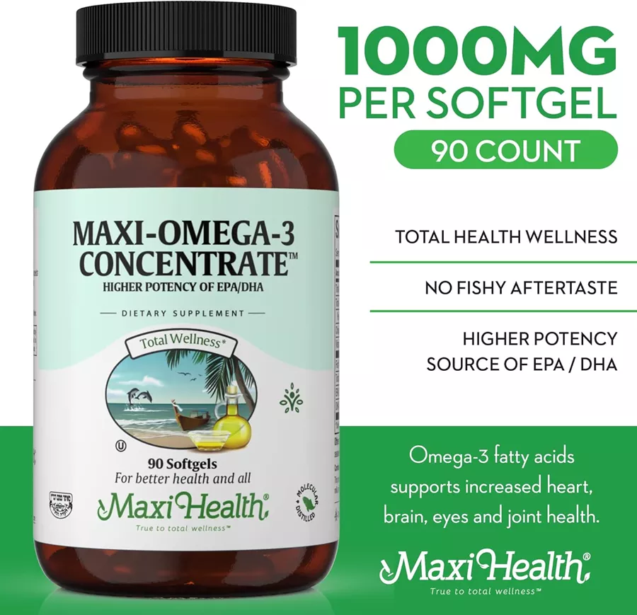 אומגה 3 קונצטרייט 90 כמוסות ג׳ל מקסי הלט | Omega 3 Concentrate 90 Gels