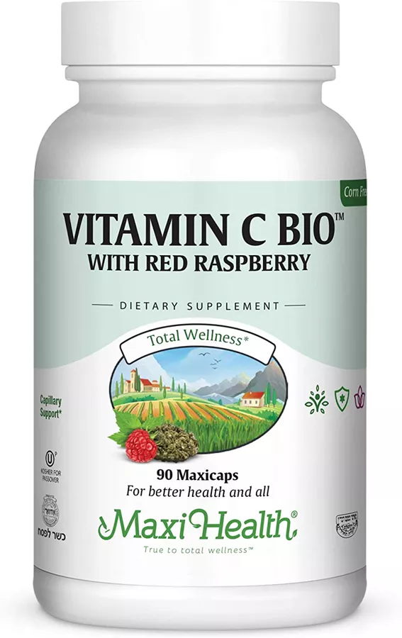 ויטמין C ביו בתוספת פטל אדום 90 כמוסות מקסי הלט | Vitamin C Bio W/ Red Raspberry 90 Caps