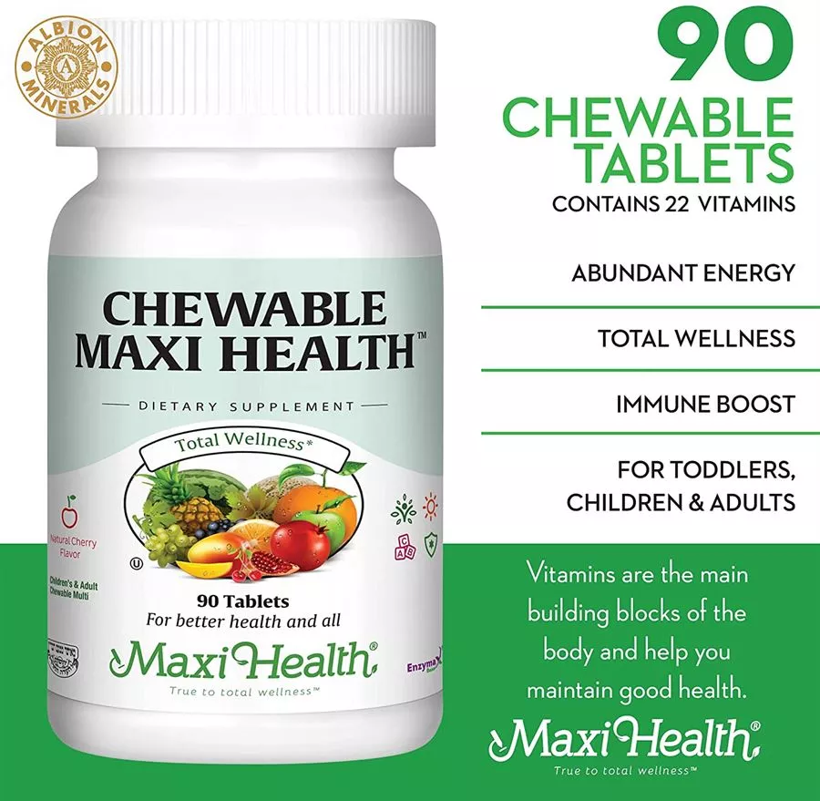 מולטי ויטמין ללעיסה 90 סוכריות מקסי הלט Chewable Maxi Health 90 Chews