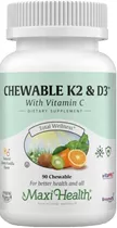 מקסי הלט ויטמין K2 פלוס D3 ללעיסה 90 לכסניות |  Maxi Health Chewable K2 & D3 90 Chewable Vitamins4u
