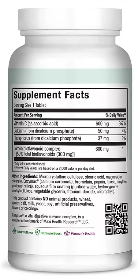 פיור c ביו 600 180 טבליות מקסי הלט | Pure C Bio 600 180 Tabs