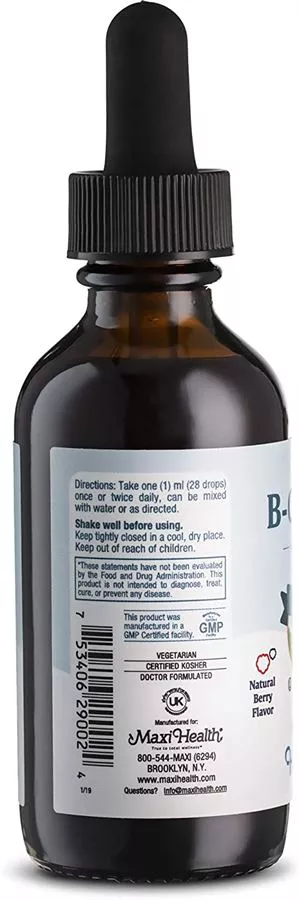 מקסי הלט B קומפלקס נוזלי | Maxi health Liquid B Complex 2 Fl Oz