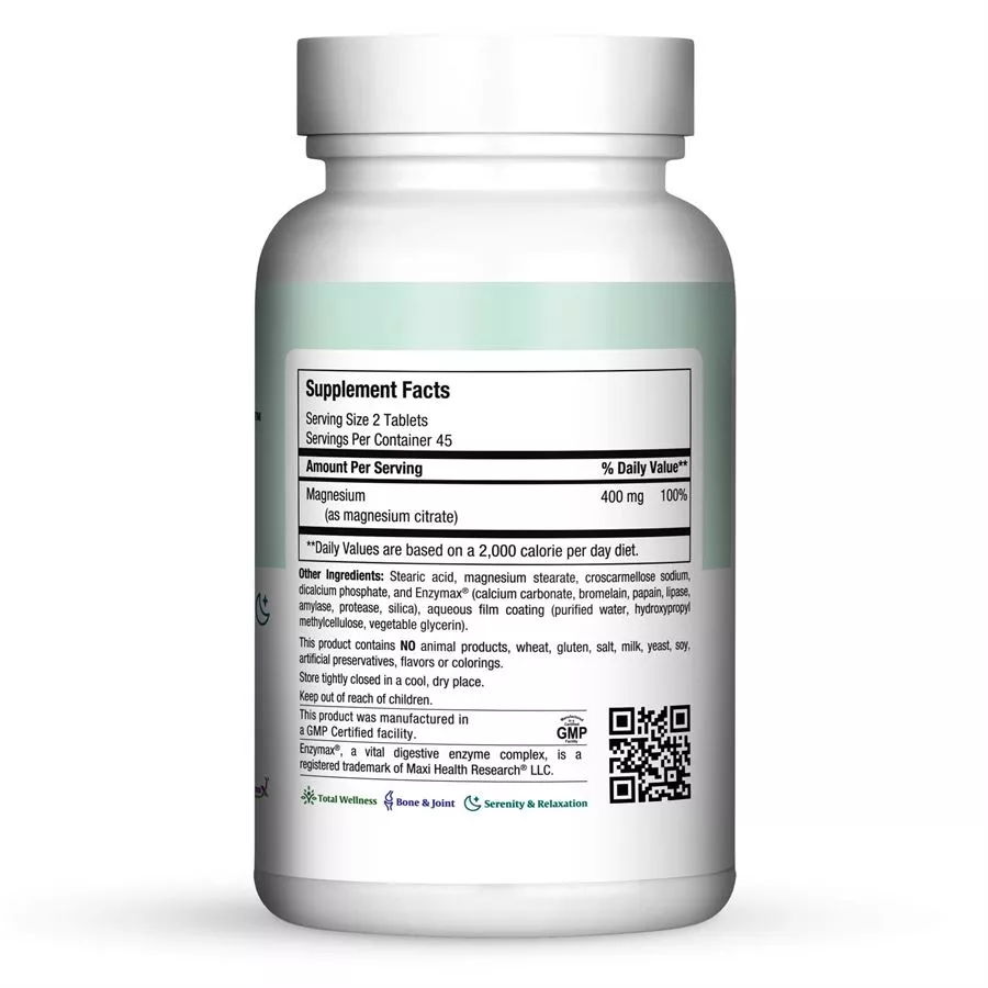 מגנזיום ציטראט 90 טבליות מקסי הלט Magnesium Citrate 90 Tabs