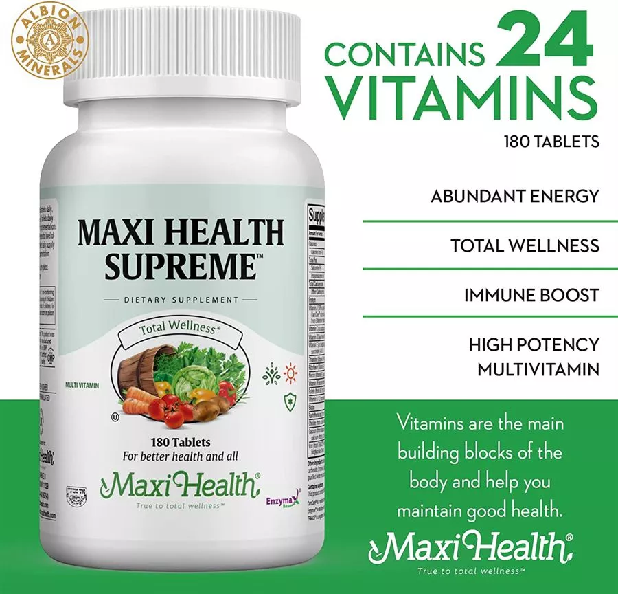 מקסי הלט סופרים 180 טבליות |  Maxi Health Supreme 180 Tabs