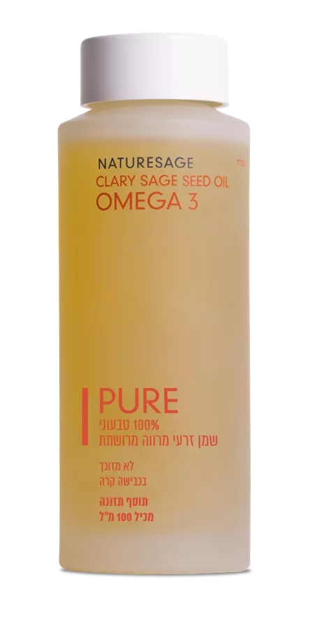 מרווה מרושתת נייצרס סייג׳ - אומגה 3 צמחי - PURE שמן בבקבוק 100 מ