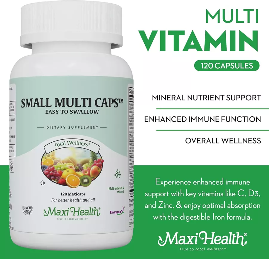 מקסי הלט מולטי ויטמין מיני 120 כמוסות קטנות | Maxi Health Small Multi Caps 120 Caps