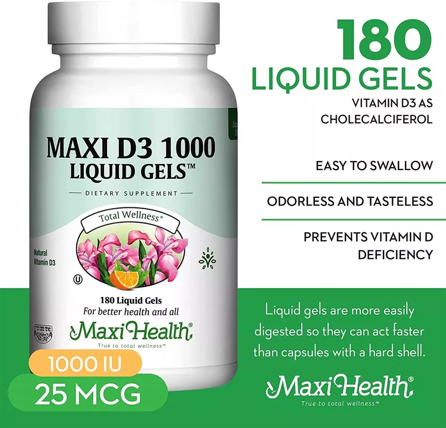 ויטמין די  1000 יח״בל 180 כמוסות ליקוויד ג׳ל | D3 Liquid Gels 1000 Iu 180 Gels