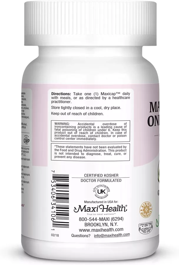 מקסי הלט מתיל פרנטל אחד ליום 90 כמוסות | Maxi Health Methyl One Prenatal 90 Caps