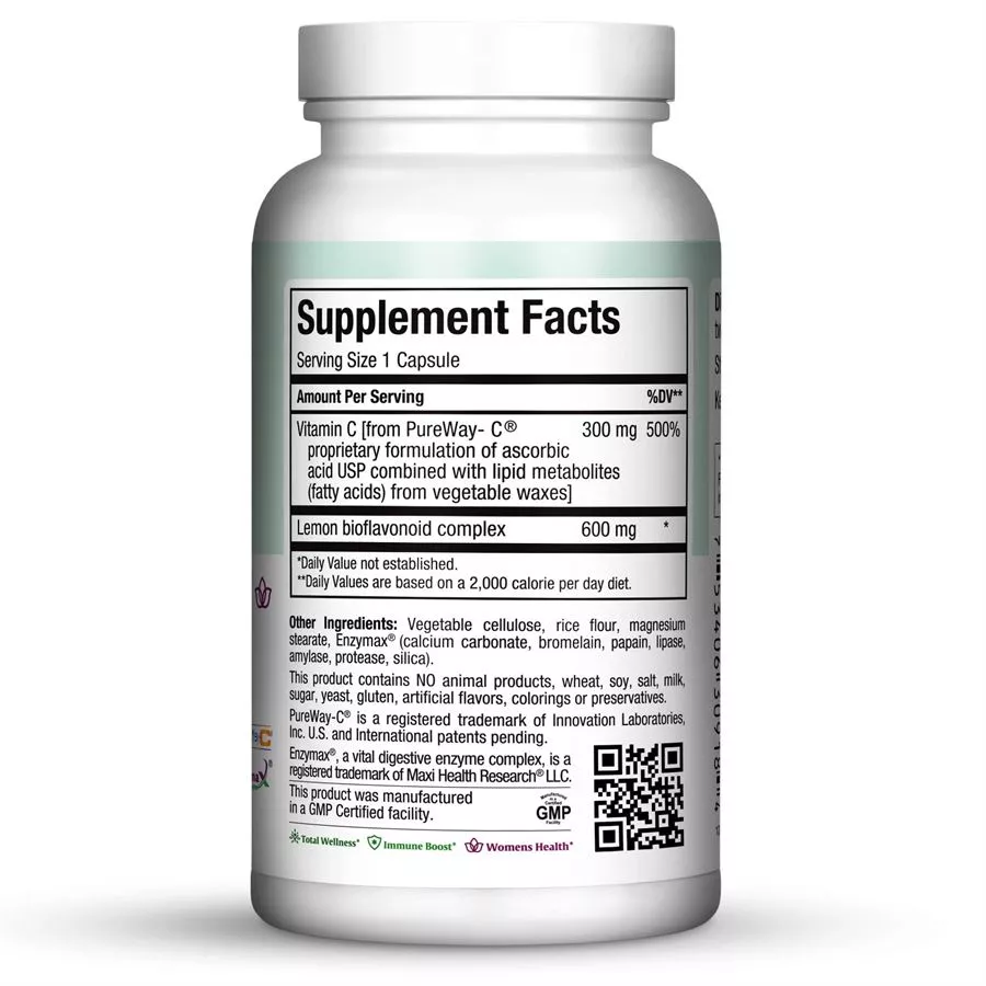 פיור c ביו 600 90 כמוסות מקסי הלט | Pure C Bio 600 Capsules 90 Caps