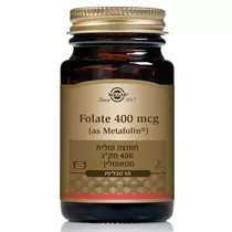 חומצה פולית מטאפולין® 400 מק"ג סולגאר | Folate 400 mcg as Metafolin® / Natural Folic Acid Vitamins4u