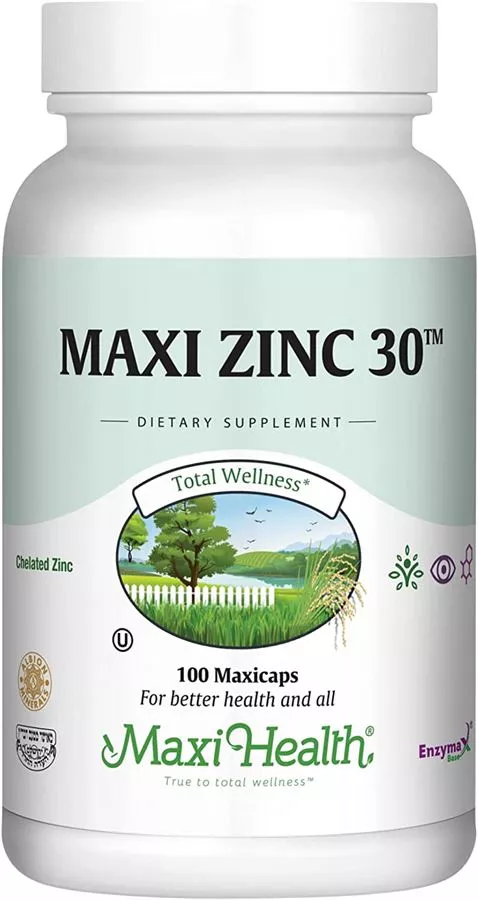 זינק אבץ 30 מ״ג  100 כמוסות מקסי הלט | Zinc 30 100 Caps