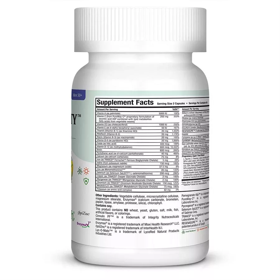 מקסי הלט לונגווטי מולטי ויטמין לגברים 50+ Longevity For Men 120 Caps MAXI HEALTH