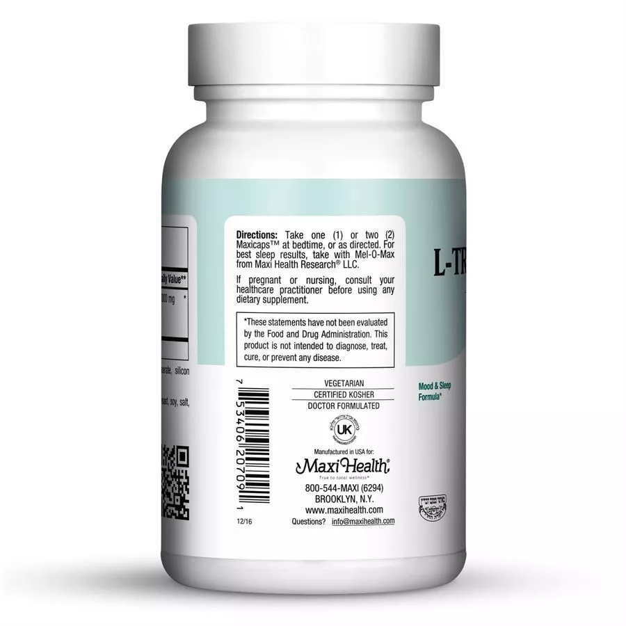 מקסי הלט ל טריפטופן 500 מ״ג 90 כמוסות | MAXI HEALTH L Tryptophan 90 Caps