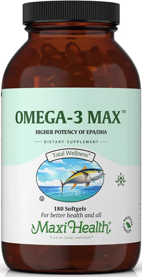 מקסי הלט אומגה 3 מקס 180 כמוסות ג׳ל | Maxi health Omega-3 Max 180 Softgel