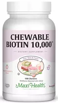 מקסי הלט ביוטיןלכסניות ללעיסה 10.000 מק״ג  100 לכסניות | Chewable Biotin 10,000, 100 Chews Vitamins4u