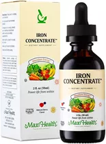 מקסי הלט ברזל נוזלי קונצטרט59 מ"ל | MAXI HEALTH Iron Concentrate 2 Fl Oz Vitamins4u
