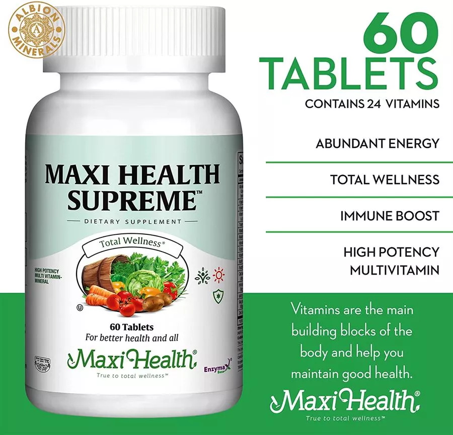 מקסי הלט סופרים 60 טבליות | Maxi Health Supreme 60 Tabs