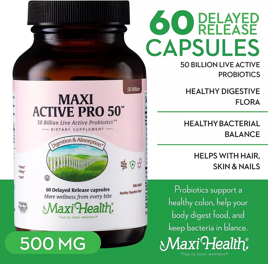 מקסי הלט פרוביוטיקה אקטיב פרו 50 60 כמוסות | Maxi health Active Pro 50 60 Caps