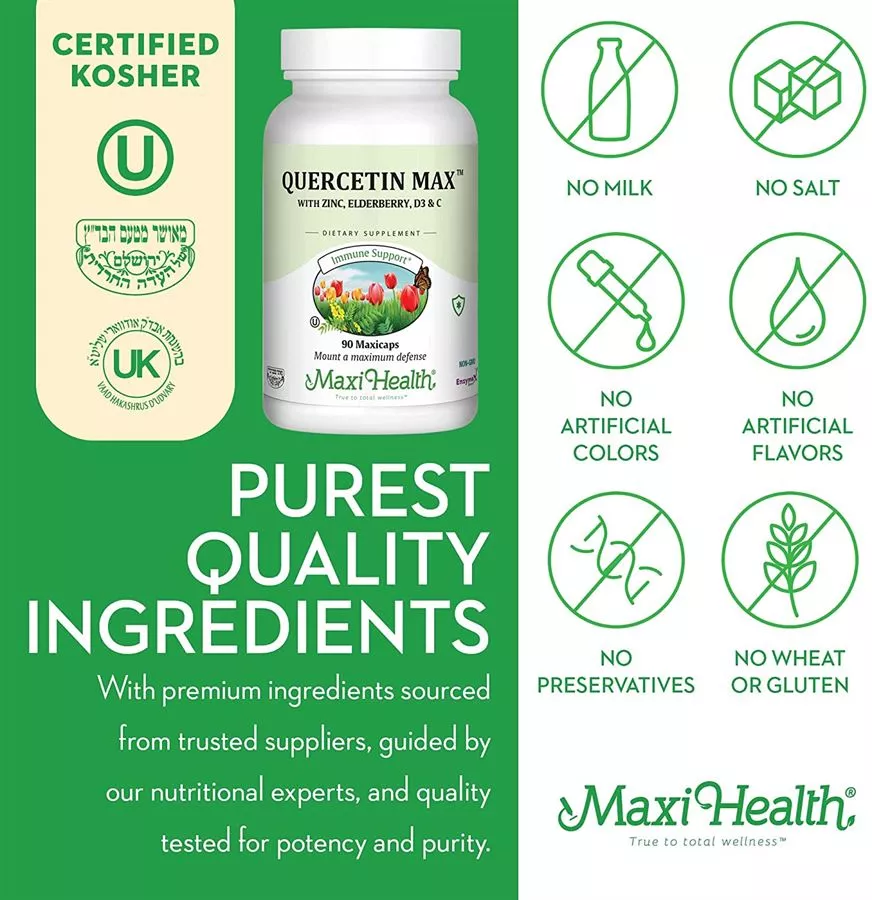 מקסי הלט קוורצטין 90 כמוסות 90 Maxicaps Maxi health Quercitin-Max