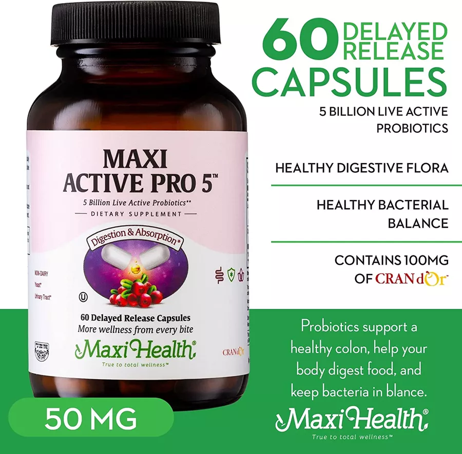 מקסי הלט פרוביוטיקה אקטיב פרו 5 60 כמוסות | Maxi health Active Pro 5 Maxi Health 60 Caps