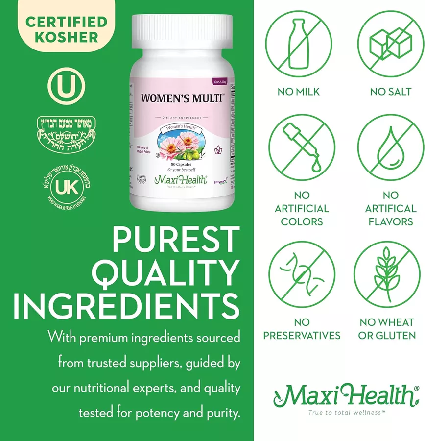 מקסי הלט מולטי ויטמין לנשים 90 כמוסות | Maxi Health Women's Multi 90 Caps