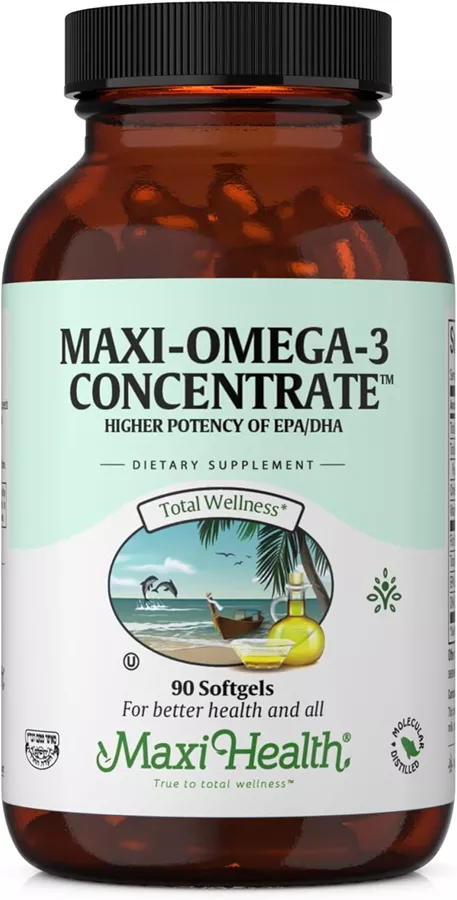 אומגה 3 קונצטרייט 90 כמוסות ג׳ל מקסי הלט | Omega 3 Concentrate 90 Gels