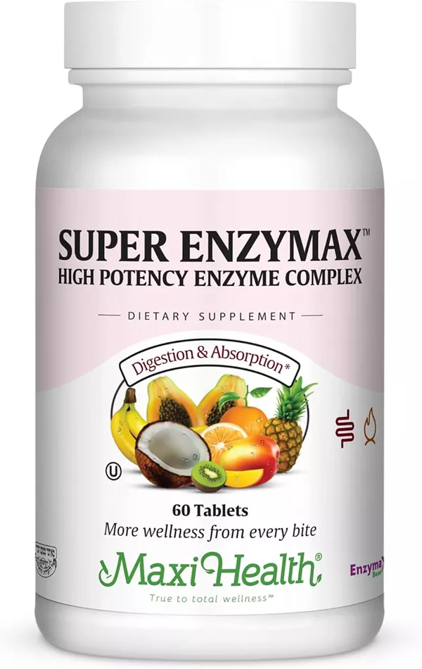 מקסי הלט סופר אנזימקס 60 טבליות | Maxi Health Super Enzymax 60 Tabs