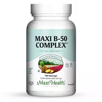 מקסי הלט ויטמין B 50 קומפלקס  100 כמוסות |  B Complex 50 Mg 100 Vegetable Capsules Vitamins4u