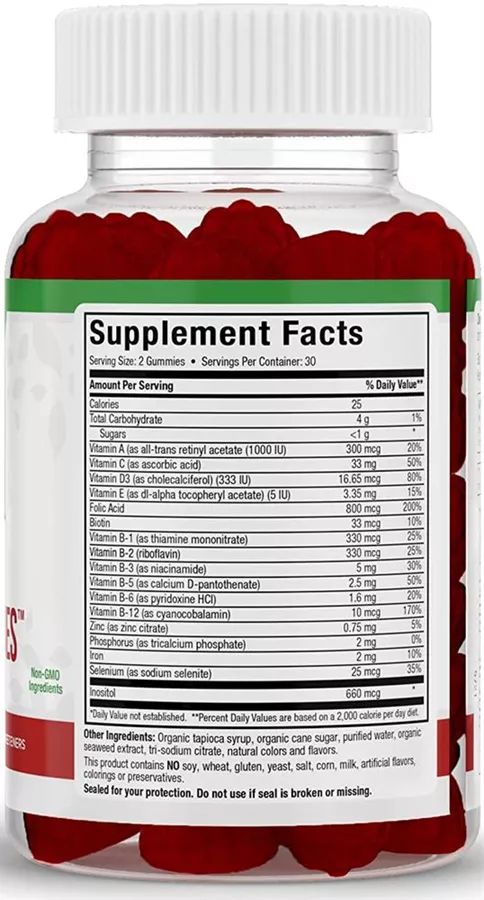 פרנטל לישס גומיס 60 סוכריות גומי מקסי הלט |  Prenatal-Licious! Gummies 60 Gummies