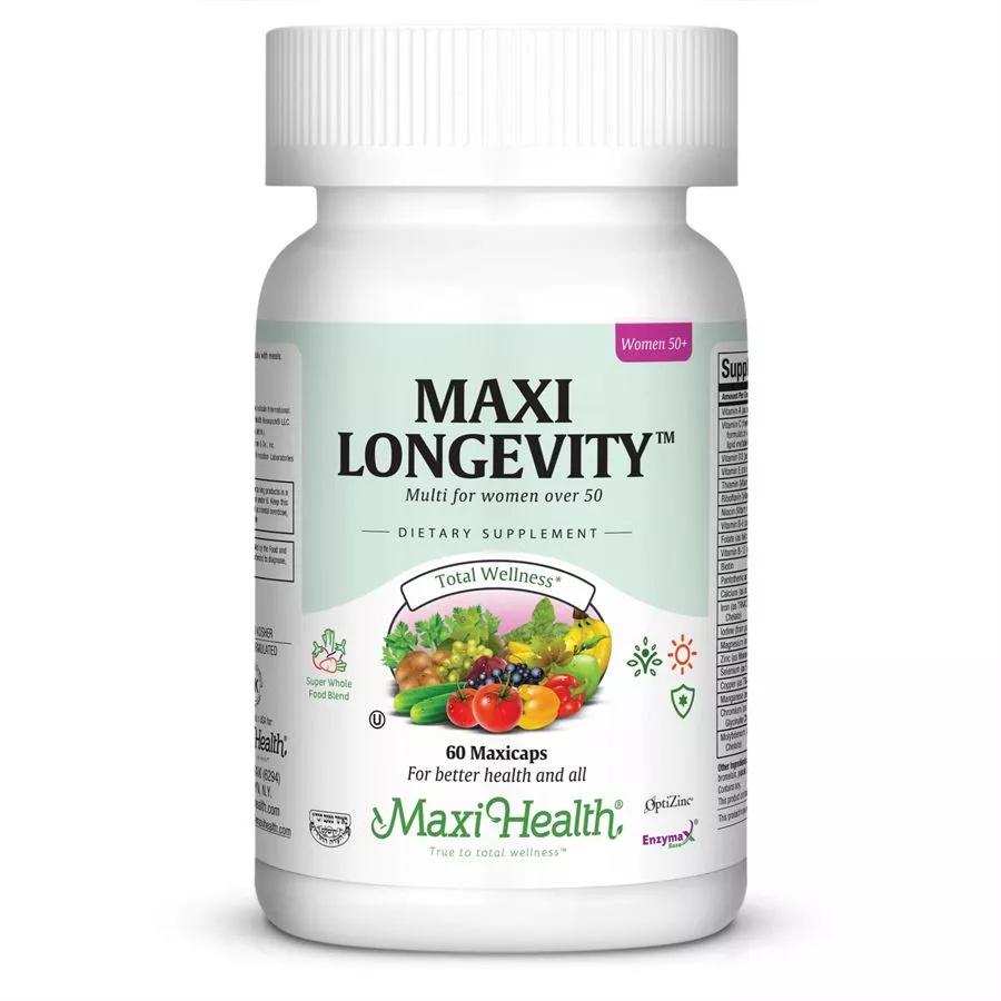 מקסי הלט לונגווטי לנשים 50+ 60 כמוסות |MAXI HEALTH Longevity For Women 60 Caps