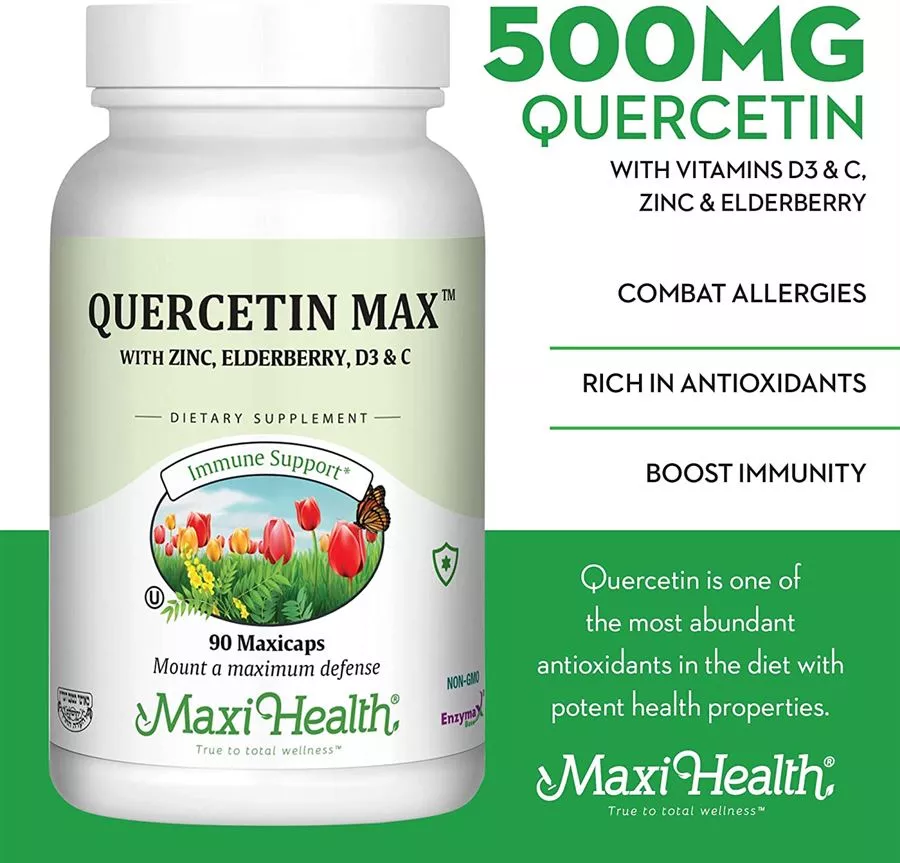 מקסי הלט קוורצטין 90 כמוסות 90 Maxicaps Maxi health Quercitin-Max