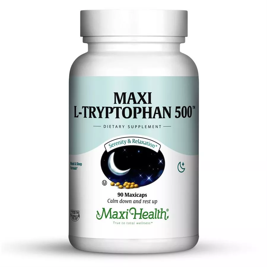 מקסי הלט ל טריפטופן 500 מ״ג 90 כמוסות | MAXI HEALTH L Tryptophan 90 Caps
