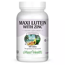 מקסי הלט לוטאין בתוספת זינק (אבץ) 100 טבליות | Maxi Health Lutein With Zinc 100 Tabs Vitamins4u