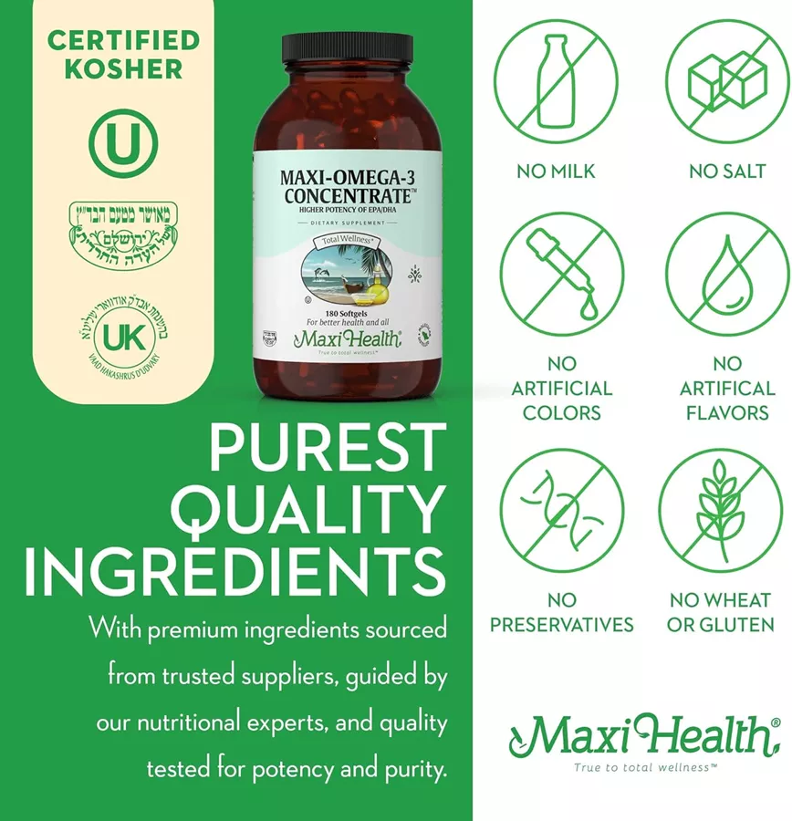 אומגה 3 קונצטרייט מקסי הלט 180 כמוסות ג׳ל | Omega 3 Concentrate 180 Gels