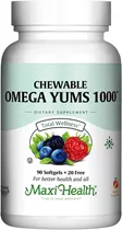 מקסי הלט אומגה 3 יומס 1000 110 כמוסות | Maxi Health Omega Yums 1000 110 Chews Vitamins4u