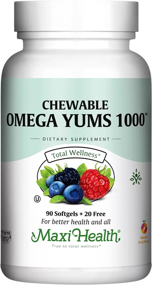 מקסי הלט אומגה 3 יומס 1000 110 כמוסות | Maxi Health Omega Yums 1000 110 Chews