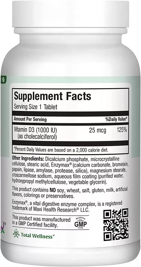 ויטמין D3 1000 יחב״ל 90  טבליות מקסי הלט |  Vitamin D3 1000 Iu 90 Tabs