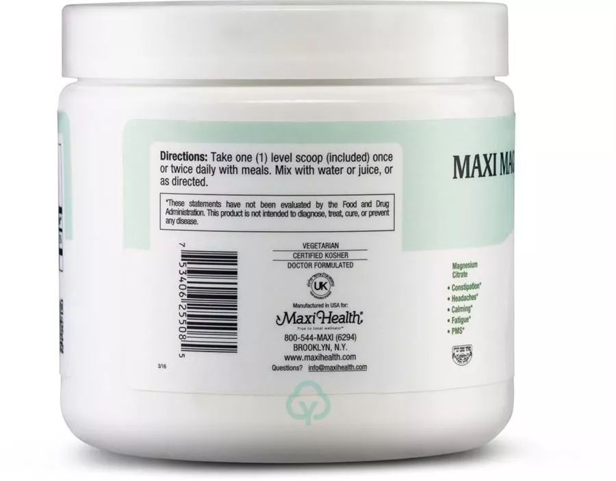 מגנזיום ציטראט אבקה מקסי הלט Magnesium Citrate Powder 8 Oz