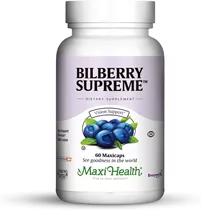 מקסי הלט בילברי (אוכמניות) סופרים 60 כמוסות | Maxi Health Bilberry Supreme 60 Caps Vitamins4u