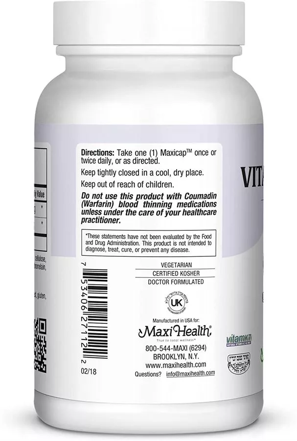 ויטמין K מקס 60 כמוסות מקסי הלט |  Vitamin K Max 60 Caps