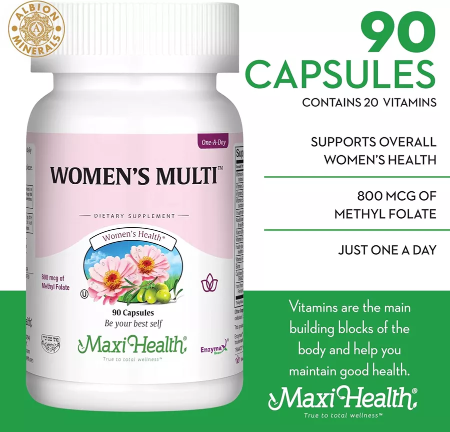 מקסי הלט מולטי ויטמין לנשים 90 כמוסות | Maxi Health Women's Multi 90 Caps